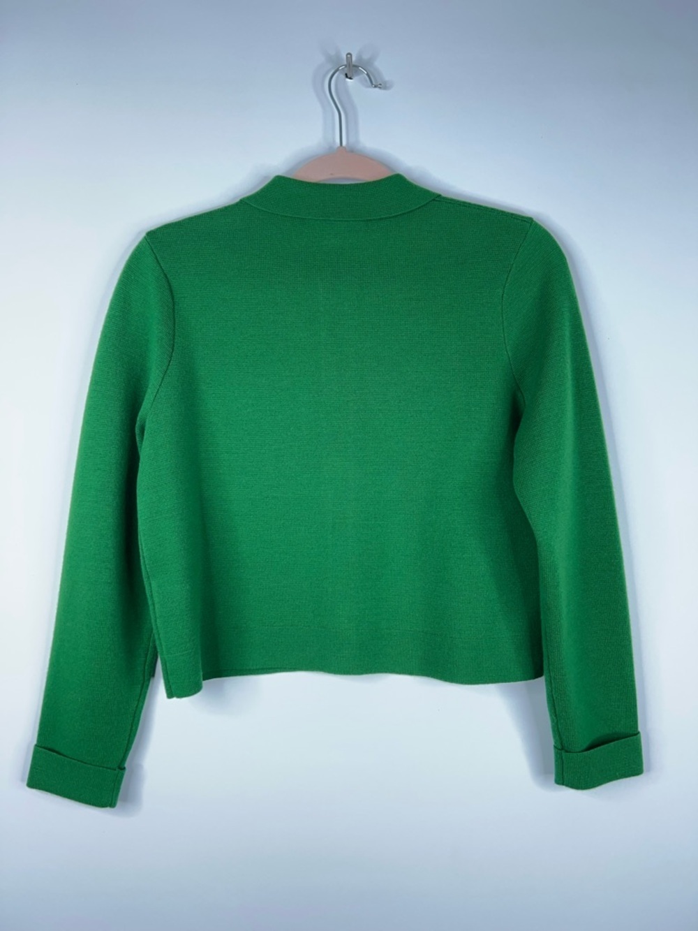 Sezane Betty Cardigan Jacket Bright Green Button-Front Merino Wool Size XS - Picture 6 of 11